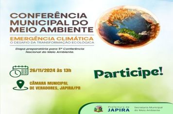  I Conferência Municipal do Meio Ambiente ocorrerá no dia 26 de novembro de 2024
