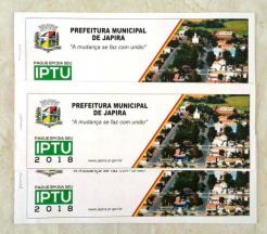 OS CARNÊS DE IPTU DA PREFEITURA MUNICIPAL DE JAPIRA, JÁ ESTÃO À DISPOSIÇÃO PARA PAGAMENTO!!! RETIRE O SEU NO SETOR DE TRIBUTAÇÃO!!! O VENCIMENTO SERÁ NO DIA 02/04 PARA PAGAMENTO À VISTA COM 10 % DESC. PARA COTA ÚNICA, SOBRE O VALOR D