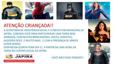 PREFEITURA DE JAPIRA PROMOVE FESTA PARA AS CRIANÇAS!!!