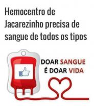 O HOMOCENTRO DE JACAREZINHO PRECISA DE DOAÇÃO DE SANGUE