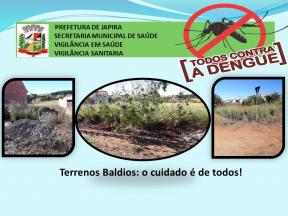 À Prefeitura de Japira, e secretaria municipal de saúde vem comunicar a todos os proprietários de terrenos baldios, é um cuidado de todos.