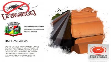 Dengue: calhas são grande foco de criadouro de mosquito Aedes Aegypti  A Secretaria Municipal de Saúde de Japira Orienta :