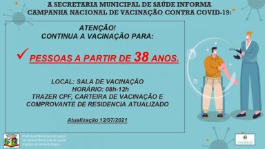 Informativo campanha nacional de vacinação contra a COVID-19.
