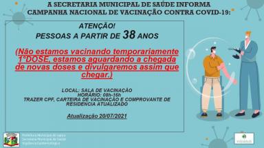Informativo campanha nacional de vacinação contra a COVID-19.