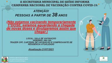 Informativo campanha nacional de vacinação contra a COVID-19.