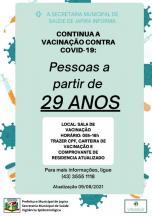 Informativo campanha nacional de vacinação contra a COVID-19.