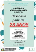 Informativo campanha nacional de vacinação contra a COVID-19.