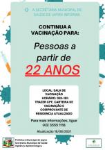 Informativo campanha nacional de vacinação contra a COVID-19.