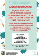 Informativo campanha nacional de vacinação contra a COVID-19.