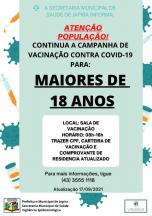 Informativo campanha nacional de vacinação contra a COVID-19.