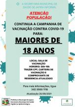 Informativo campanha nacional de vacinação contra a COVID-19.