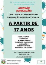 Informativo campanha nacional de vacinação contra a COVID-19.