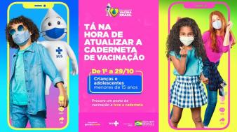 TÁ NA HORA DE ATUALIZAR A CADERNETA DE VACINAÇÃO  DE 1° A 29/10 CRIANÇAS E ADOLESCENTES MENORES DE 15 ANOS.
