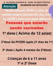  Atenção!  Informativo Campanha Nacional de Vacinação contra Covid-19.