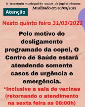  Atenção!  Informativo Secretaria Municipal de Saúde.