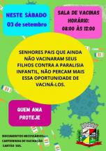 Senhores pais que ainda não vacinaram seus filhos contra a paralisia infantil.