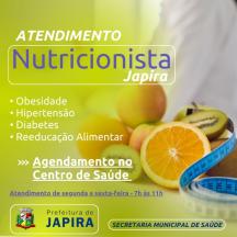 SECRETARIA MUNICIPAL DE SAÚDE INFORMA: ATENDIMENTO PROFISSIONAL NUTRICIONISTA Agendamento de consultas no Centro de Saúde.