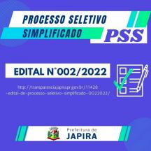 PROCESSO SELETIVO SIMPLIFICADO - PSS EDITAL N° 002/2022