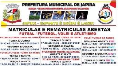 MATRÍCULAS E REMATRÍCULAS ABERTAS PARA OS PROJETOS.
