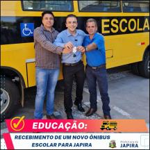 NOVO ÔNIBUS ESCOLAR PARA JAPIRA