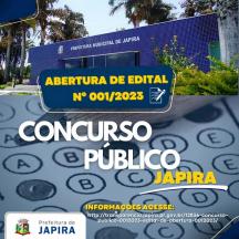 EDITAL N° 001/2023 - CONCURSO PÚBLICO DE JAPIRA.