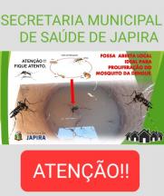 À prefeitura de Japira através da Secretaria Municipal de Saúde e da Coordenação do Programa de Controle de Vetores vem orientar toda população