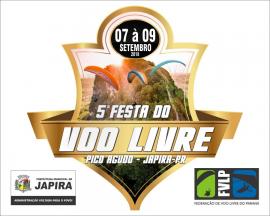 VEM AI!!! JAPIRA VAI SEDIAR A 4ª ETAPA DO CAMPEONATO PARANAENSE DE PARAPENTE E REALIZARÁ  A TRADICIONAL FESTA DO VOO LIVRE NO PICO AGUDO.